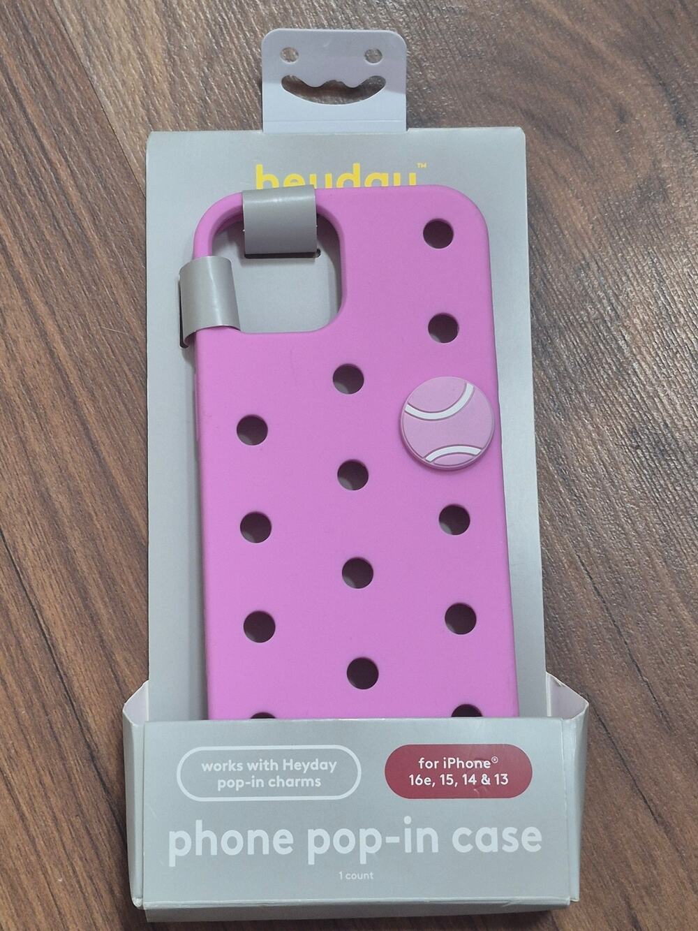 Heyday iPhone 16e, 15, 14, & 13 Phone Case Pink Pop-In Case W/ Pop-in Charm s13 - Picture 1 of 3